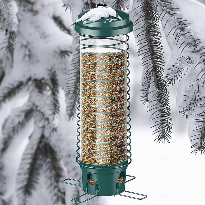 Squirrel Resistant Bird Feeders - No Squirrel Wild Bird Feeder - Metal Hummingbird Feeding Station Weight-Activated for Outdoor Patio4