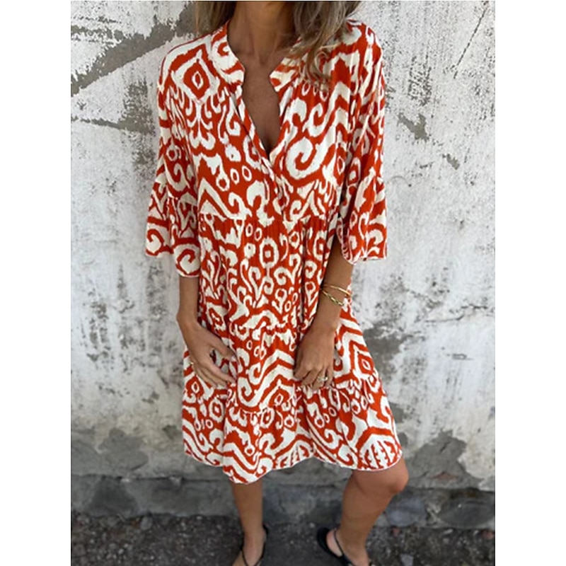 Women's Long Dress Maxi Dress Casual Dress A Line Dress Summer Dress Boho Dress Stylish Casual Vacation Daily Regular Fit Floral Half Sleeve V Neck Black Wine Blue Summer2