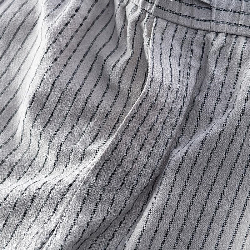 Men's Trousers Casual Pants Pocket Drawstring Elastic Waist Stripe Comfort Breathable Vacation Daily Holiday Fashion Streetwear Black White3