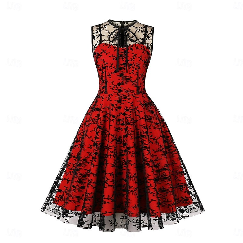 Retro Vintage 1950s Rockabilly Dress Swing Dress Lace Fancy Dress Women's Carnival Masquerade Daily Wear Bachelorette Party Adults' Dress Homecoming Dresses2