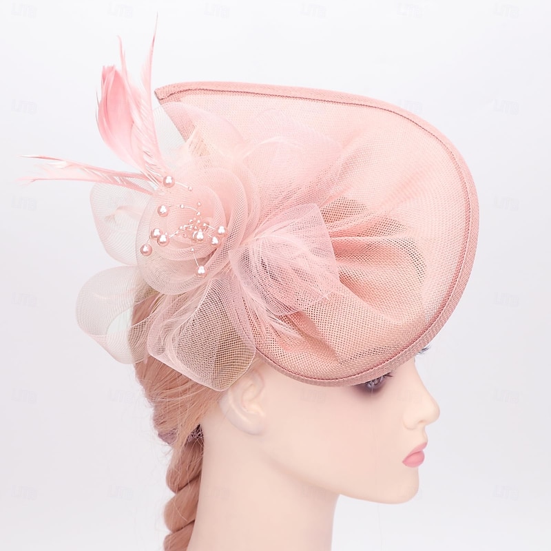 Women Fascinator Hats Tea Party Hat Vintage Pillbox Hat Headband for Cocktail2