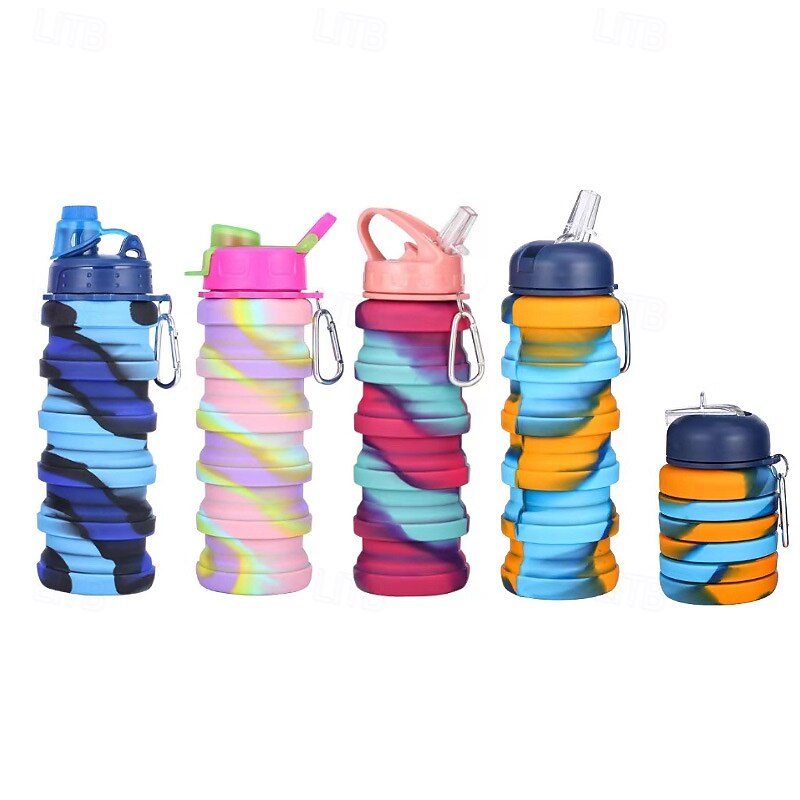 Collapsible Silicone Water Bottle - Leakproof, BPA-Free & Space Saving for Hiking & Travel3