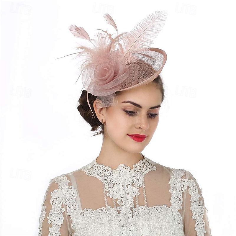 Fascinators Hat Tea Party Hat for Women Kentucky Derby Wedding Flower Cocktail Mesh Feathers Headpiece2