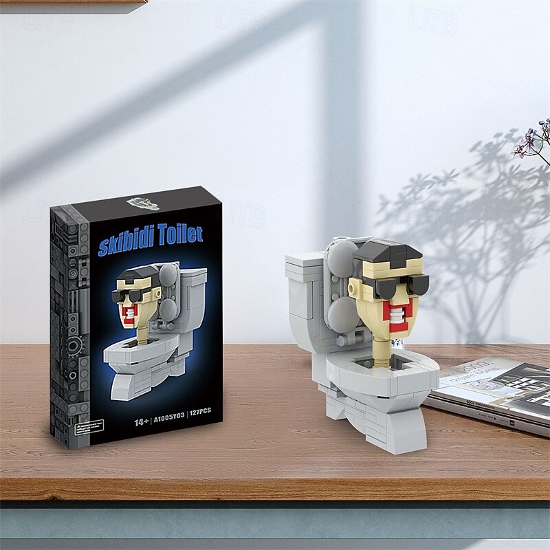 Skibidi Action Toilet Figures Building Set Horror Cartoon Movies Character Figure for Birthday Party Cake Topper and Parties Decorations(127pc)3