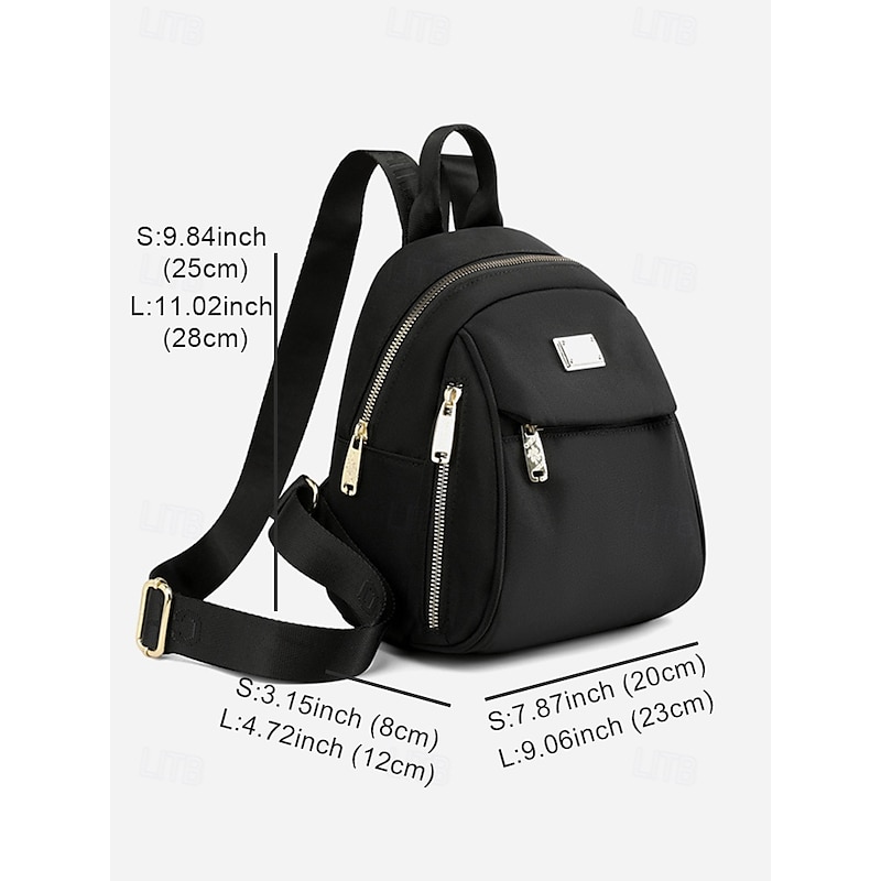 Women's Small Waterproof Backpack with Multiple Pockets – Stylish Lightweight Shoulder Bag for Travel, School and Casual Daily UseBlack Yellow Pink4