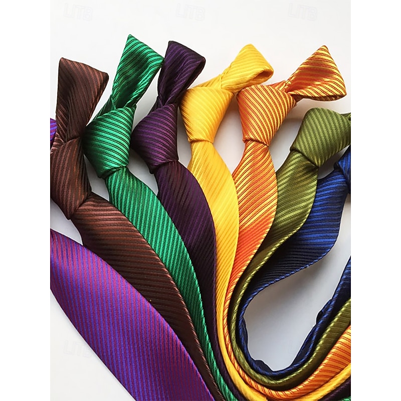 Men's striped satin tie, a variety of colors to meet different matching needs, suitable for business, wedding and formal events elegant and fashionable tie2