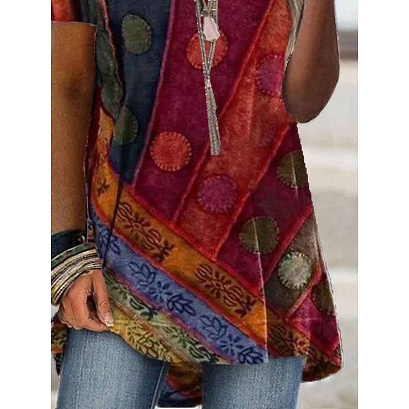 Women's T Shirt Graphic Fashion Modern Casual Short Sleeve Crew Neck Regular Tops Daily Weekend Print Wine Blue Purple Orange Summer Spring3