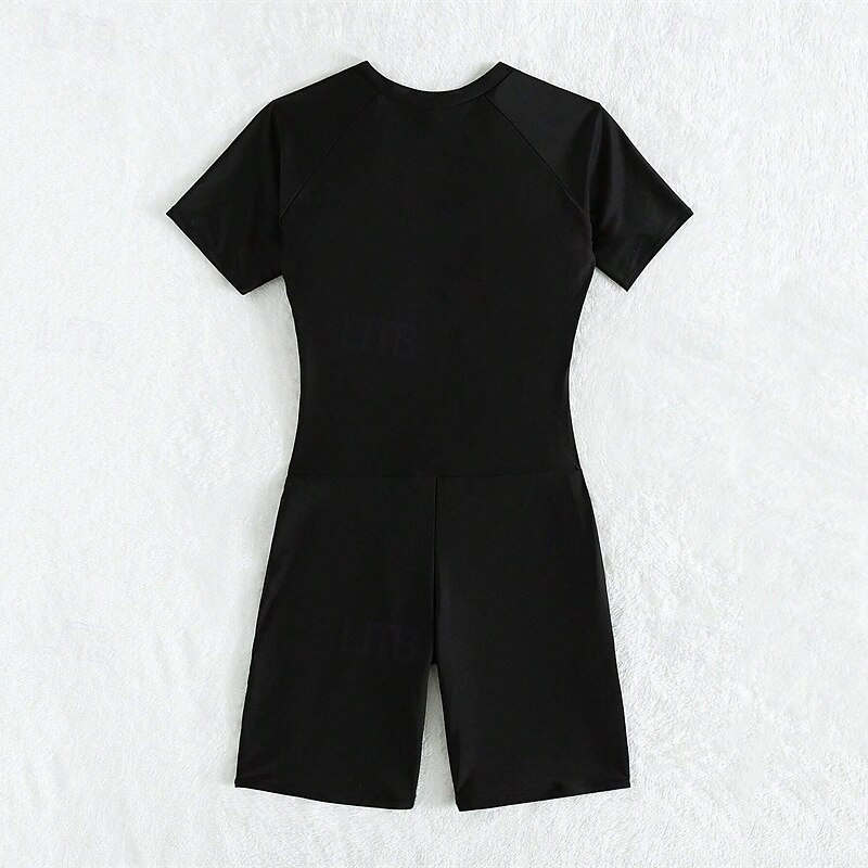 Women's One Piece Swimsuit Swimwear Patchwork Swimwear White Pink Breathable Quick Dry Lightweight Swimming Surfing Beach Summer Spring4