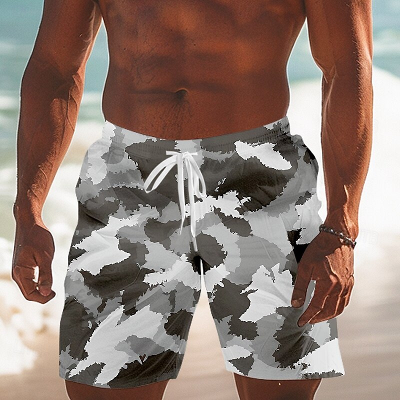 Men's Camouflage Swimming Trunks Board Shorts Swim Shorts Mid Waist Streetwear Hawaiian Vacation Casual Beach Wear Pocket Drawstring Elastic Waist Designer Clothing Apparel3