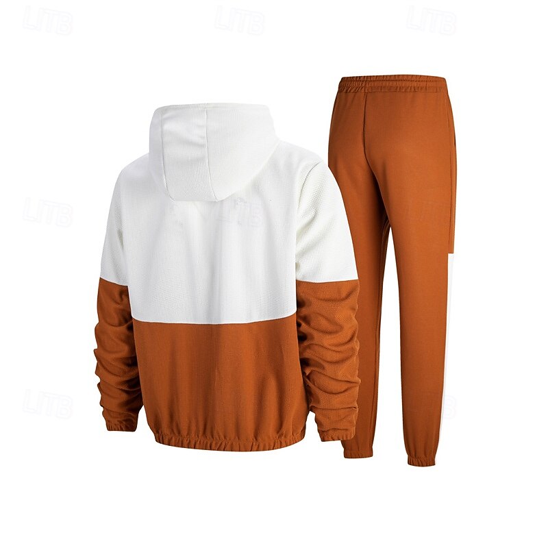 Men's Athletic Pants Active Pants Sweatpants Set Pocket Drawstring Elastic Waist Color Block Comfort Sports Outdoor Daily Fashion Casual Black Wine Micro-elastic3