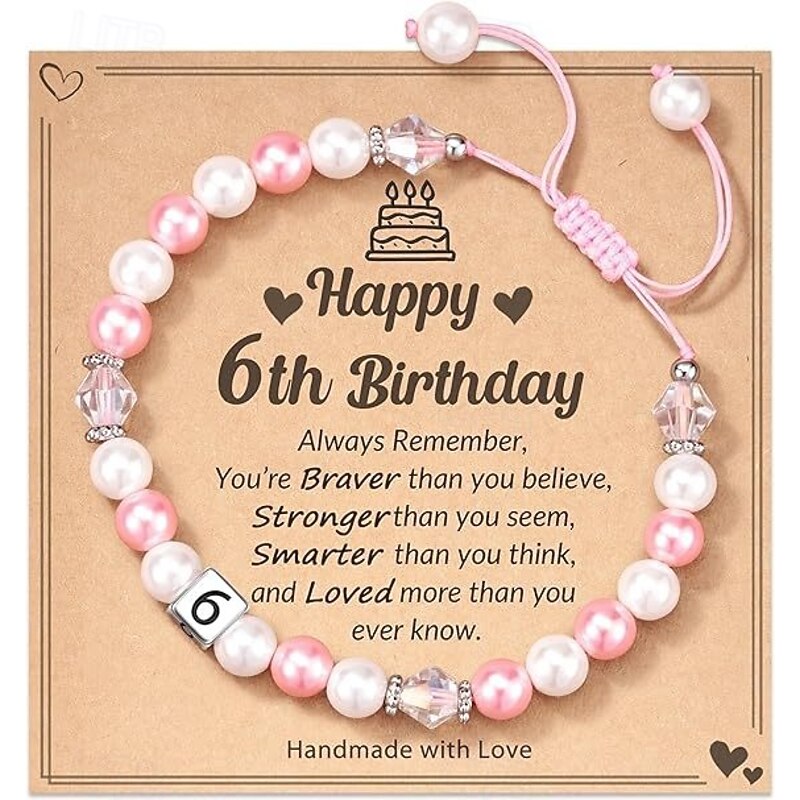1-8th Birthday Gifts for Girls,Natural Stone Bracelet With Writable Greeting Cards for Friends Sister Daughter3
