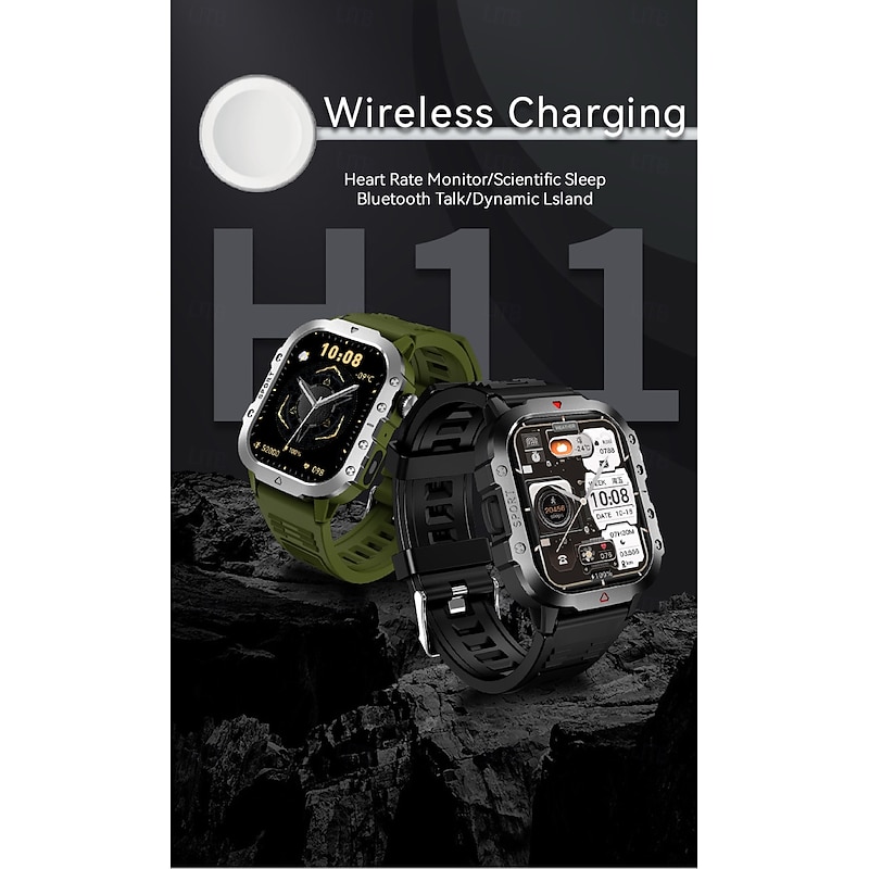 696 H11 Smart Watch 2.01 inch Smartwatch Fitness Running Watch Bluetooth Temperature Monitoring Pedometer Call Reminder Compatible with Android iOS Women Men Hands-Free Calls Waterproof Camera Control4