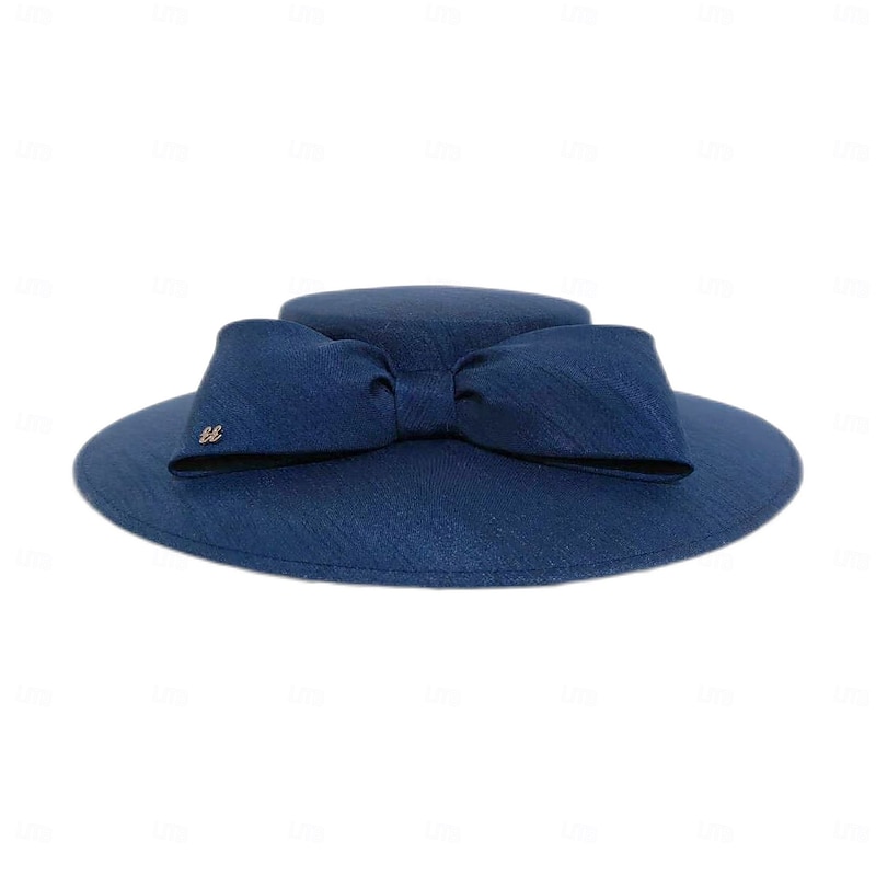 Elegant Sweet Flax Hats with Bowknot / Party / Evening Headpiece/ Office & Career / Graduation / Congratulations / Anniversary / Back To School / Outdoor / Carnival Hats Race Day Dress4