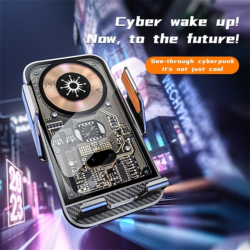 15W Automatic Car Wireless Fast Charger Phone Stand Holder Auto Car Mount For iPhone 16 15 14 13 12 Samsung Huawei Xiaomi LG Infrared Induction QI Wireless Charging4