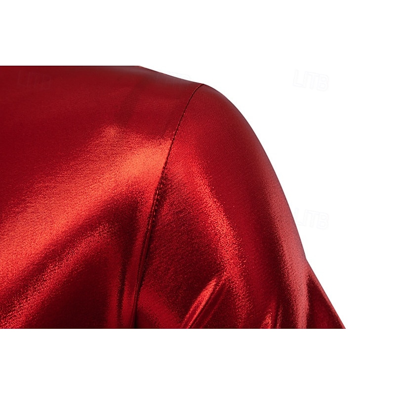 Men's Tee Short Sleeve Shirt Tee Top Short Sleeve Crew Neck Spring &  Fall Plain Fashion Designer Sexy Vacation Street Going out Silver Green Red Top Tee for Men4