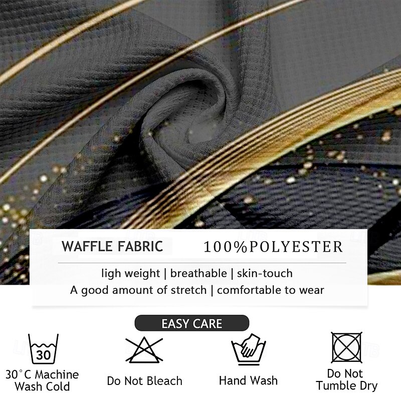 Men's Geometic Line Waffle Polo Shirts Short Sleeve Polo Shirts Collared Shirts Business Casual Outdoor Street Dailywear Athleisure Buttons 3D Print Summer Blue Purple Orange3