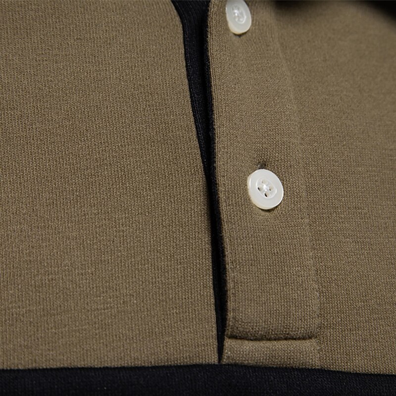 Men's Polo Sweatshirt Yellow Army Green Red Blue Green Lapel Color Block Casual Daily Sports Casual Spring &  Fall Clothing Apparel Hoodies Sweatshirts  Long Sleeve3