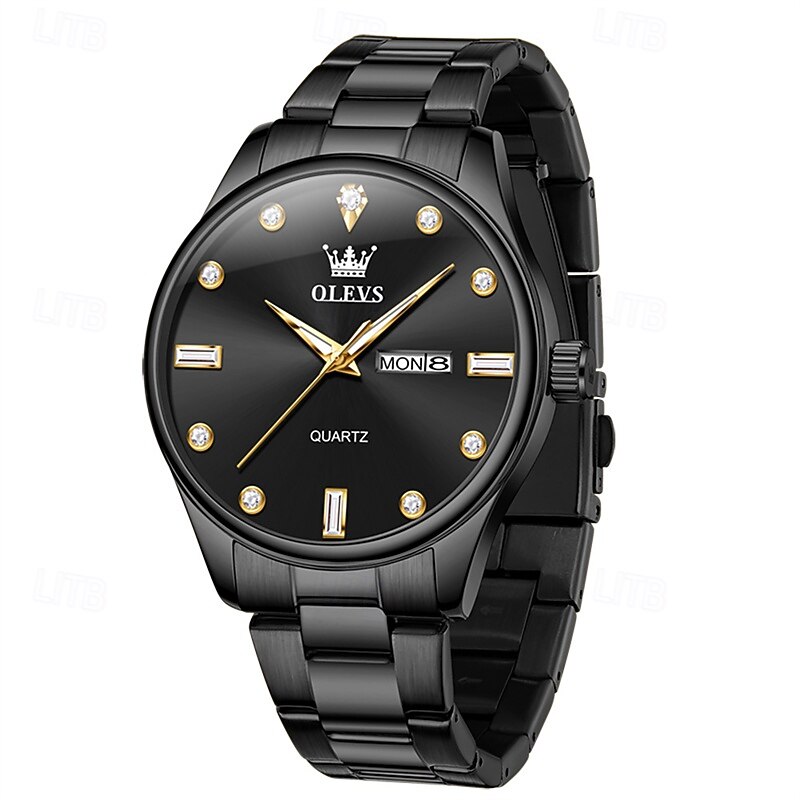 The New Olevs Men'S Business Quartz Watch Luminous Calendar Week Display Fashion Multi-Functional Quartz Watch Waterproof Sports Leisure Watch2