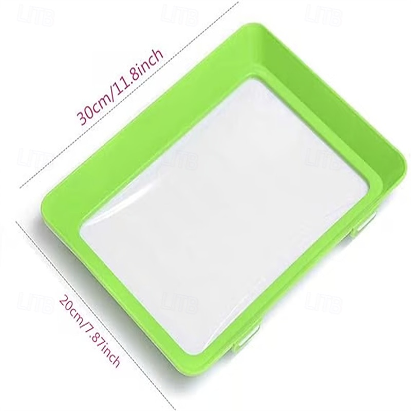 Reusable Food Preserving Tray, Food Preservation Tray, Stacking Food Storage Trays, Environmentally Stackable Food Preserving Trays with Stretch Cover for Various Foods2