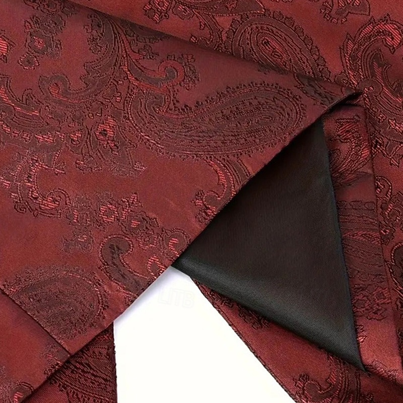 Men's Blazer Business Cocktail Party Wedding Party Fashion Casual Spring Autumn / Fall Polyester Plain Jacquard Buttons Comfortable Single Breasted Blazer Black Burgundy Blue4