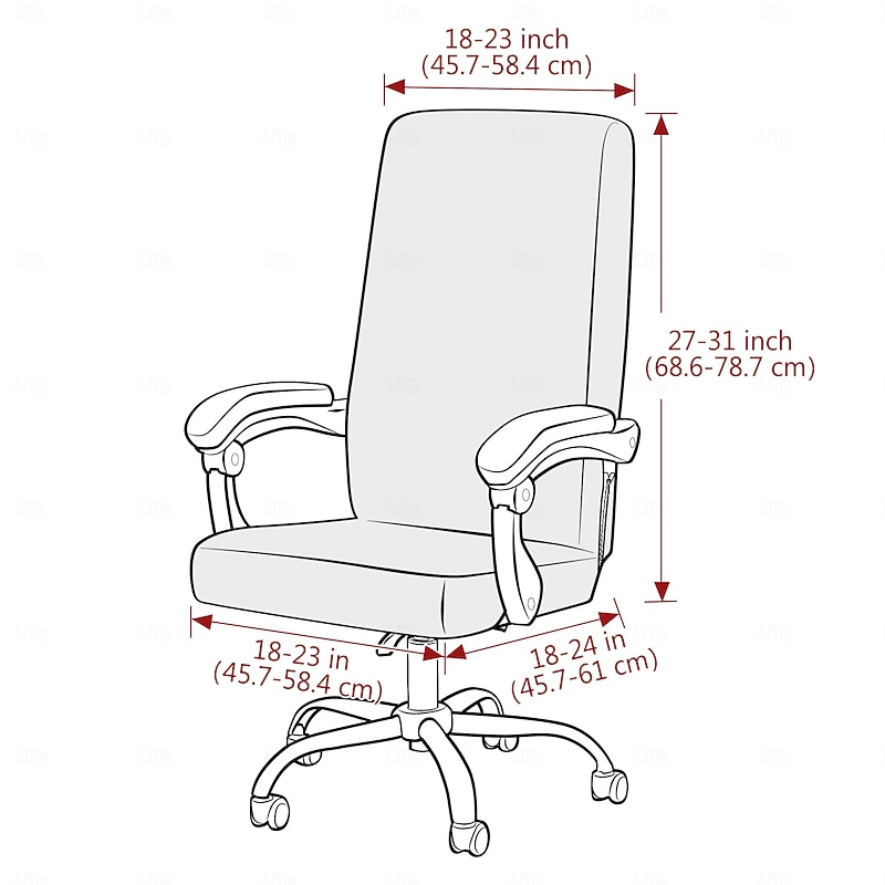 Water Resistant Office Chair Slipcover with Zipper - Universal Fit3