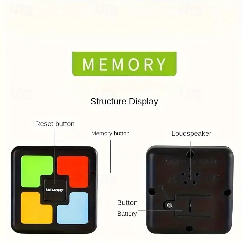 Interactive Handheld Memory Game Interactive Handheld Memory Game with Lights & Sounds - Educational Brain Teaser Toy for Youngsters Perfect Birthday or Christmas Gift2