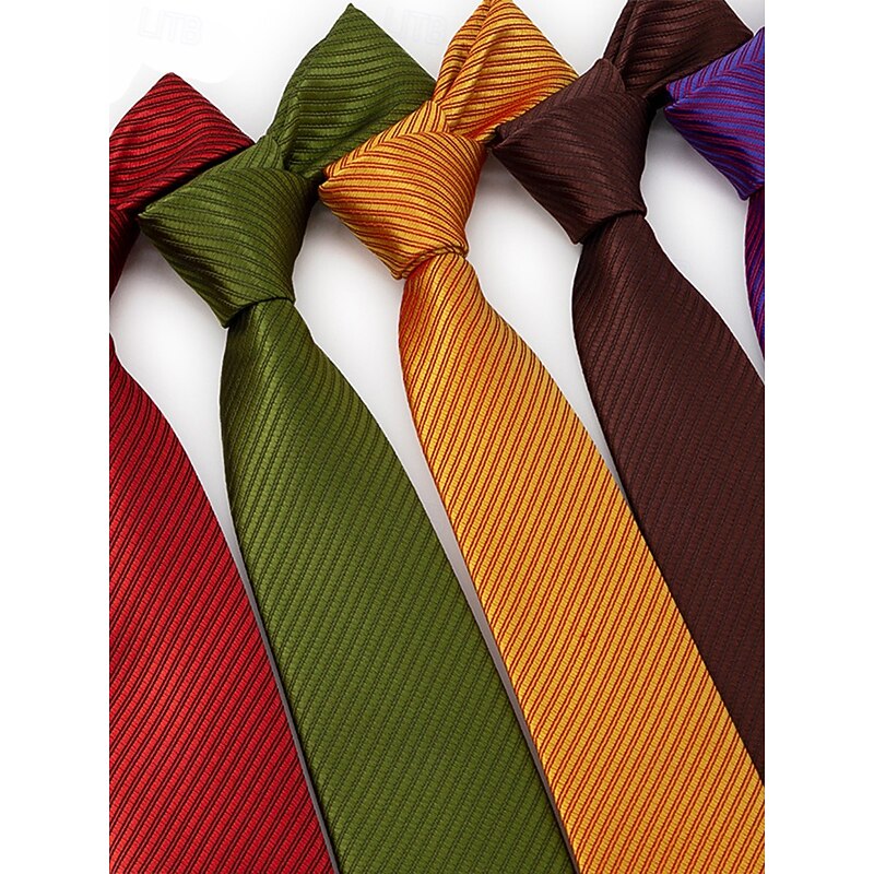 Men's striped satin tie, a variety of colors to meet different matching needs, suitable for business, wedding and formal events elegant and fashionable tie3