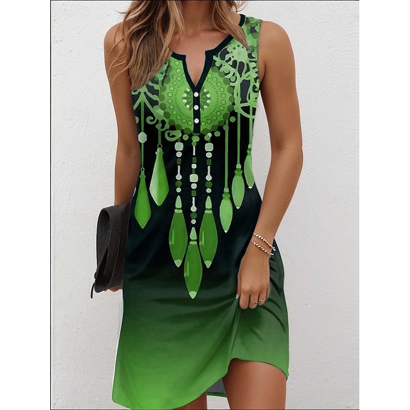 Women's Mini Dress Casual Dress Petite Dress Sundress Summer Dress Vintage Casual Vacation Daily Holiday Regular Fit Floral Graphic Bohemian Sleeveless V Neck Red Blue Purple Green Summer4