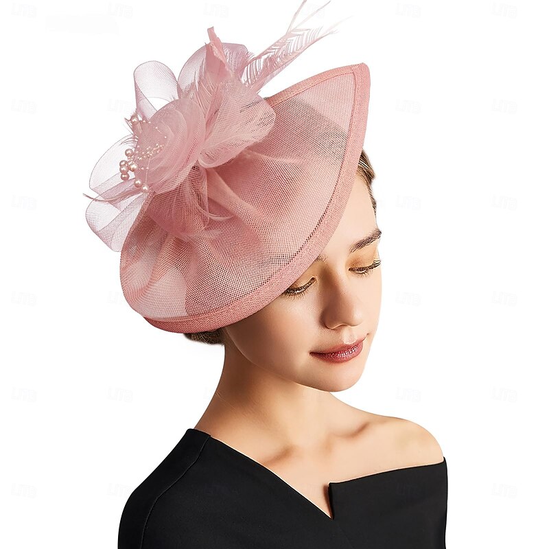 Women Fascinator Hats Tea Party Hat Vintage Pillbox Hat Headband for Cocktail