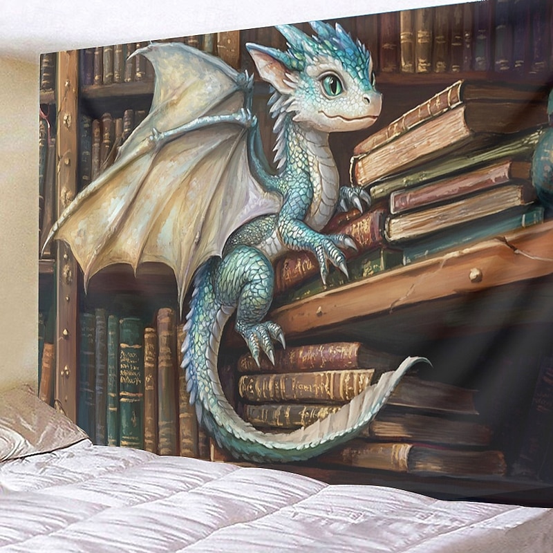 Magic Class Dragon Hanging Tapestry Wall Art Large Tapestry Mural Decor Photograph Backdrop Blanket Curtain Home Bedroom Living Room Decoration4