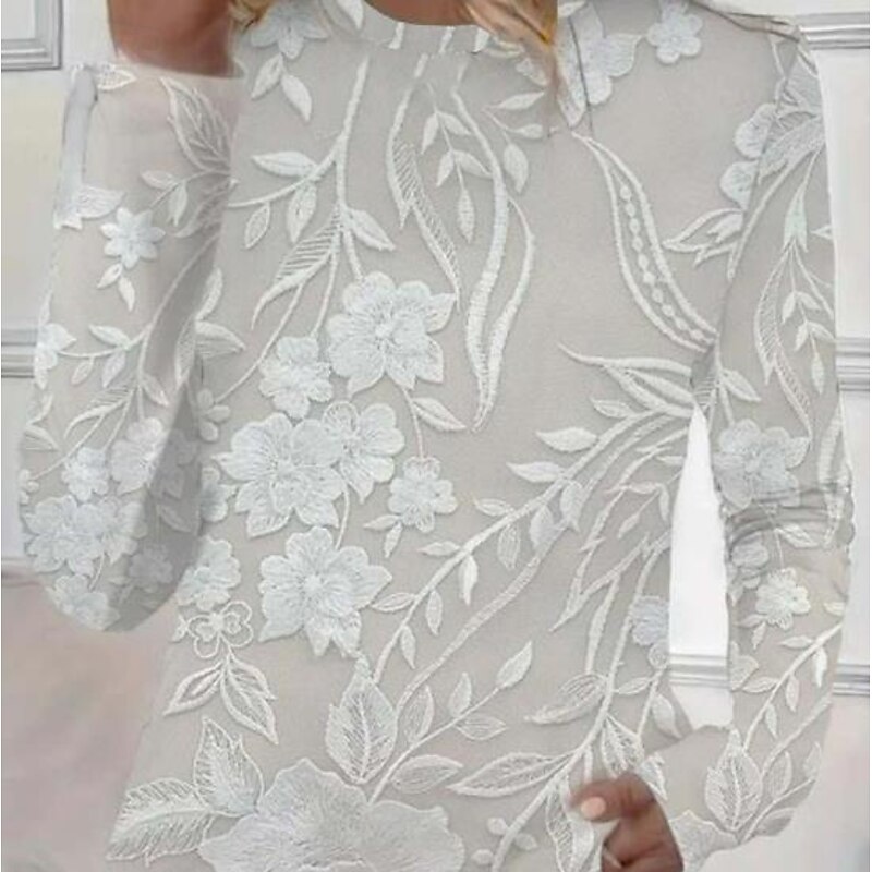 Women's Blouse Rose Floral Elegant Regular Tops Daily Print Pearl Spring Fall Prefall3