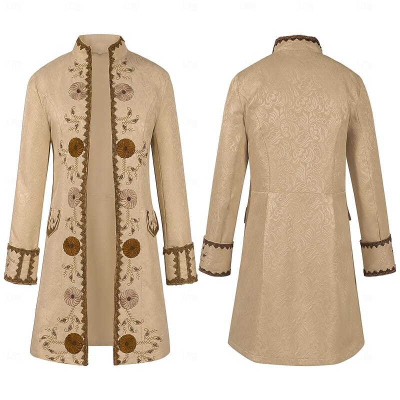 Retro Vintage Punk & Gothic Medieval Coat Cosplay Costume Tuxedo Vampire Gentleman Fancy Dress Men's Pirate Royal Steampunk Halloween Carnival Masquerade Event / Party Adults' Coat4