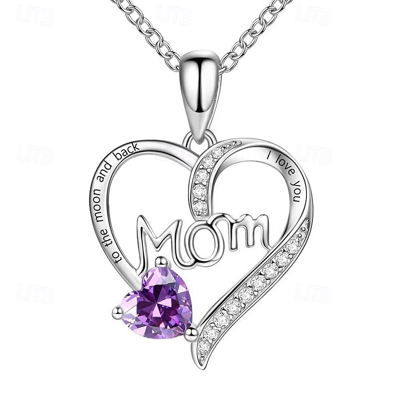 1pc Heart-shaped Lettering Necklace, Ideal Gifts for Mother's Day, Black Friday, Thanksgiving, Christmas, Valentine's Day, Anniversary, Birthday, and Shopping Festival Gifts for Mom, Wife, Best Friend