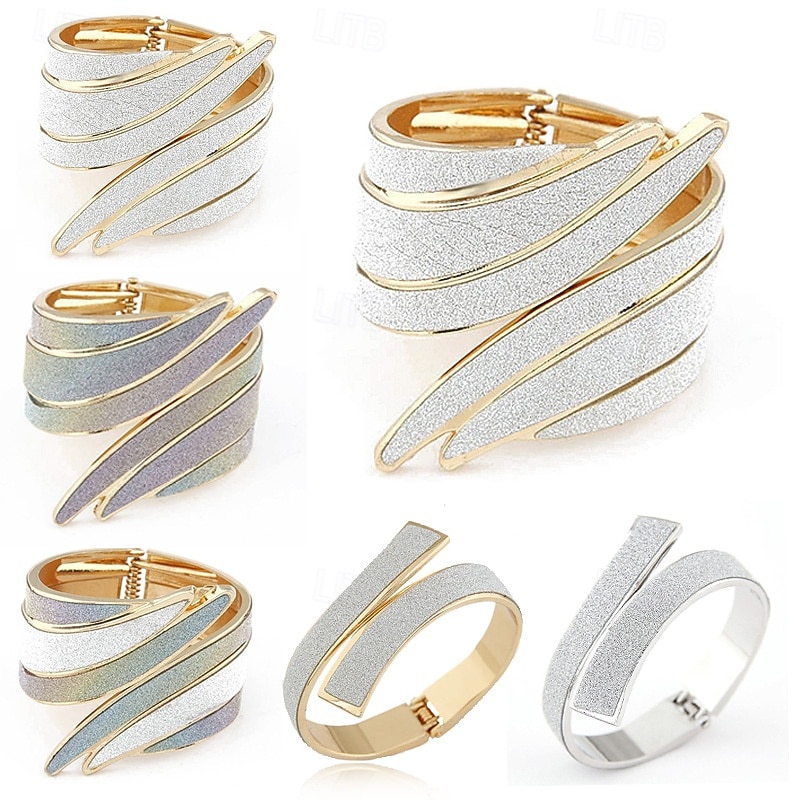 Classic Wings Fashion Statement Personalized Alloy Bracelet Jewelry Silver / Golden / Purple-Blue-White For Wedding Christmas Engagement Festival2