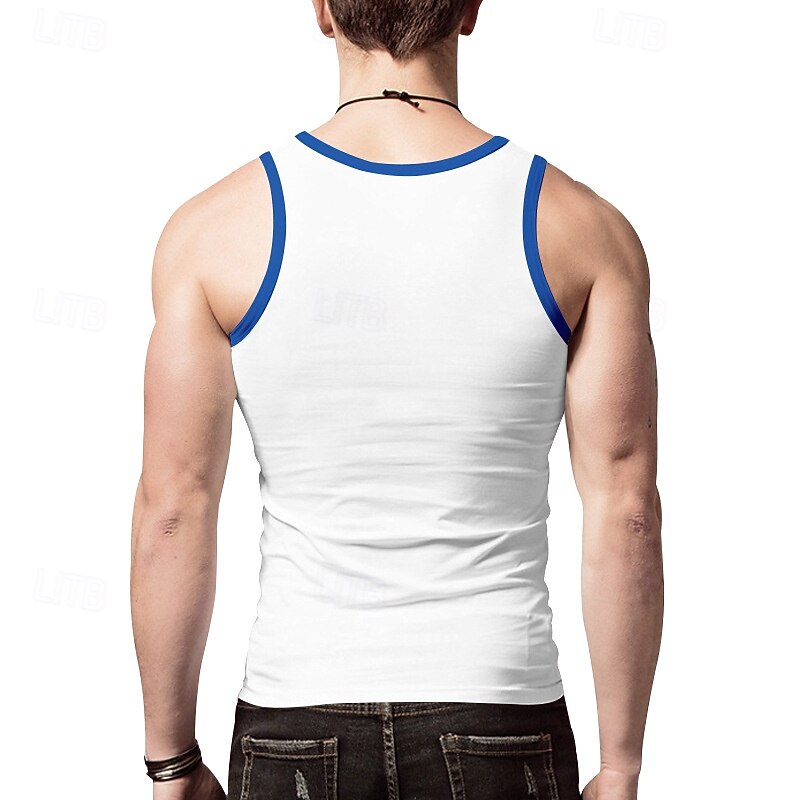 Men's Tank Top Vest Undershirt Sleeveless Shirt Sleeveless U Neck Summer Solid Color Plain Fashion Classic Comfortable Color Block Street Casual Sports Black White Dark Red Top Tee for Men2