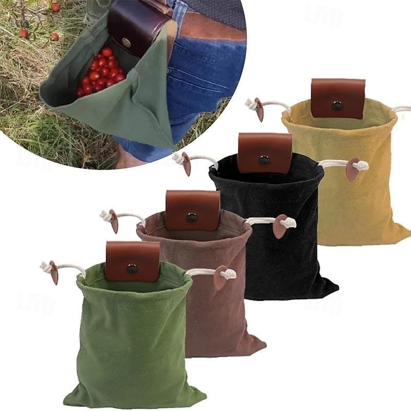 Heavy Duty Canvas Foraging Waist Bag - Portable Outdoor Gathering Pouch with Adjustable Belt4