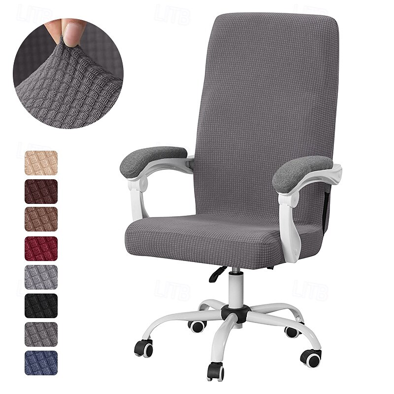Water Resistant Jacquard Office Chair Cover with Zipper - Easy Install2