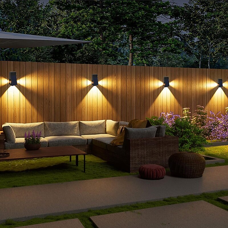 2pcs Solar Wall Washer Lights – High Brightness Waterproof, 3-Sided Luminous, Garden Villa Yard Fence Porch Landscape Decoration2
