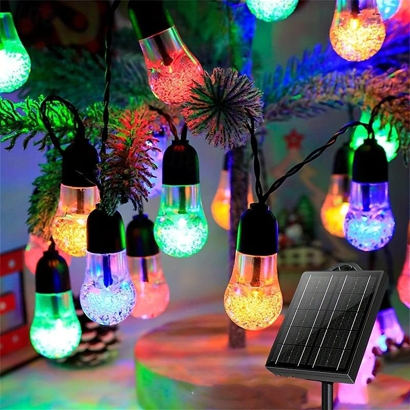 5M-20Leds Outdoor Solar Colored Bubble Ball Light String Courtyard Camping Tent Garden Wedding Festival Atmosphere Decoration Light String3