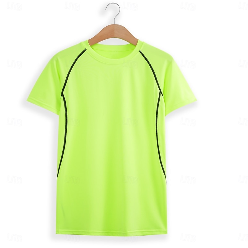 Men's T Shirt Muscle Shirt Moisture Wicking Shirts Short Sleeve Crew Neck Summer Plain Sports Lightweight Gymnatics Sporty Fitness Red black Black White Top Tee for Men3