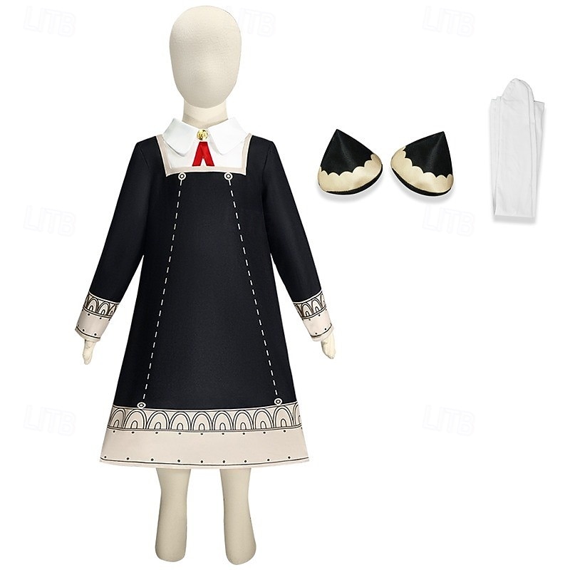 Anime Anya Forger Cosplay Costumes Japanese Cosplay Suits Long Sleeve Dress Socks Headwear For Girls'