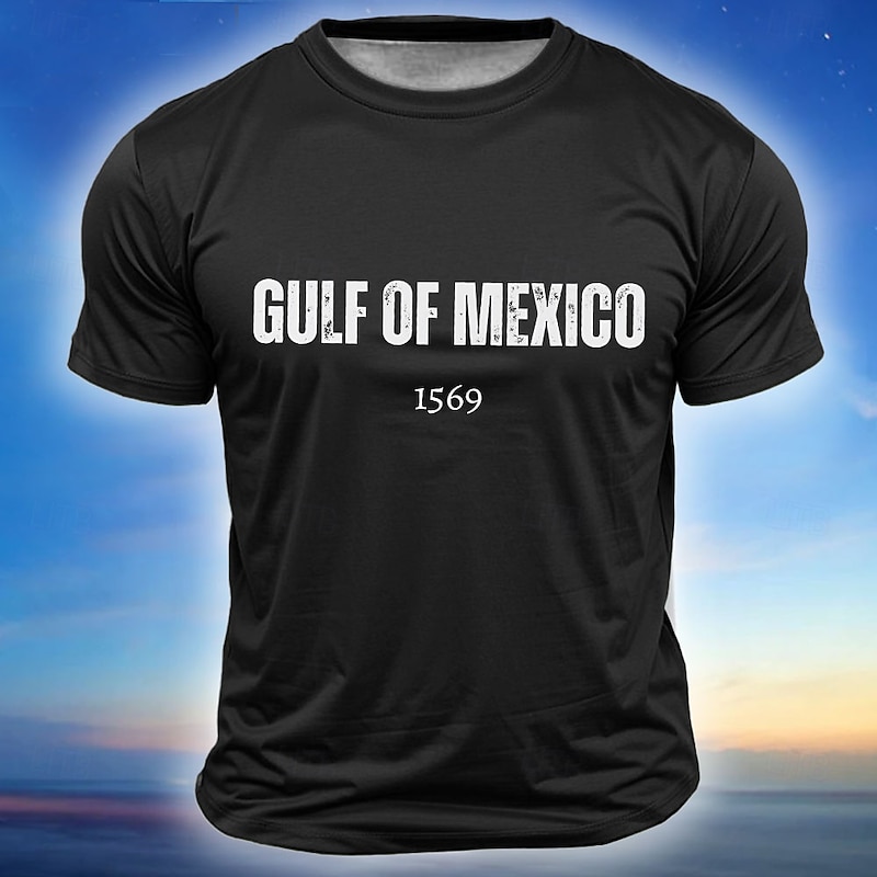 Men's Short Sleeve T-Shirt with Gulf of Mexico 1569 Graphic Print