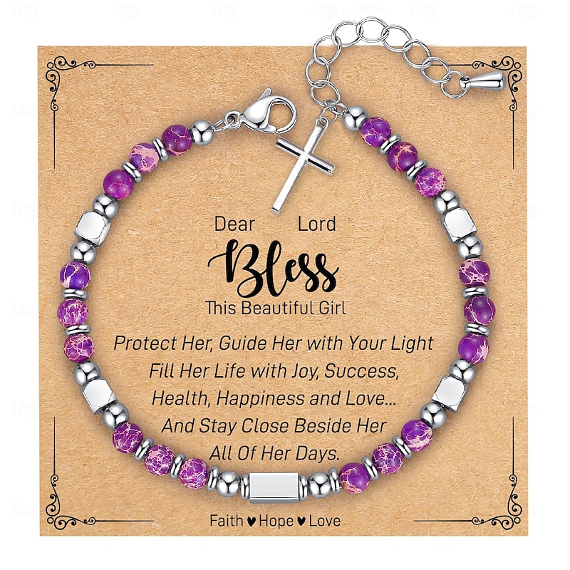 1pcs Natural Stone Color Texture Random - Natural Stone 8mm Bracelet, Jewelry & Card Valentine's Day Gift - for Women, Teenage Girls, Sometimes You Forget You Are Amazing Bracelet, Christmas Birthday4