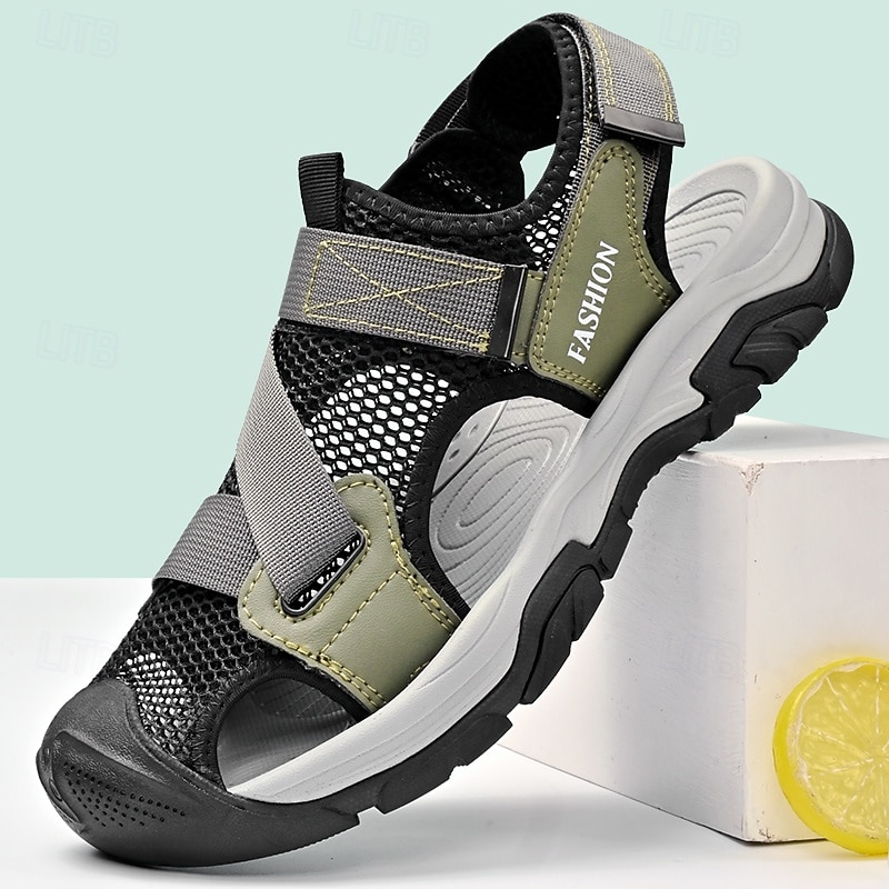 Men's Outdoor Sport Sandals with Adjustable Velcro Straps, Breathable Mesh Upper and Durable Sole for Hiking, Beach and Casual Summer Activities
