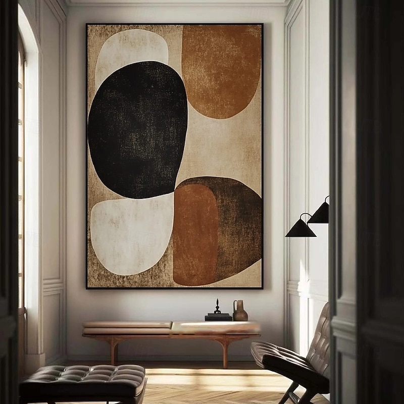 Large handmade Brown abstract oil painting hand painted Grey abstract oil painting  handmade painting modern office artwork for living room bedroom wall decoration4