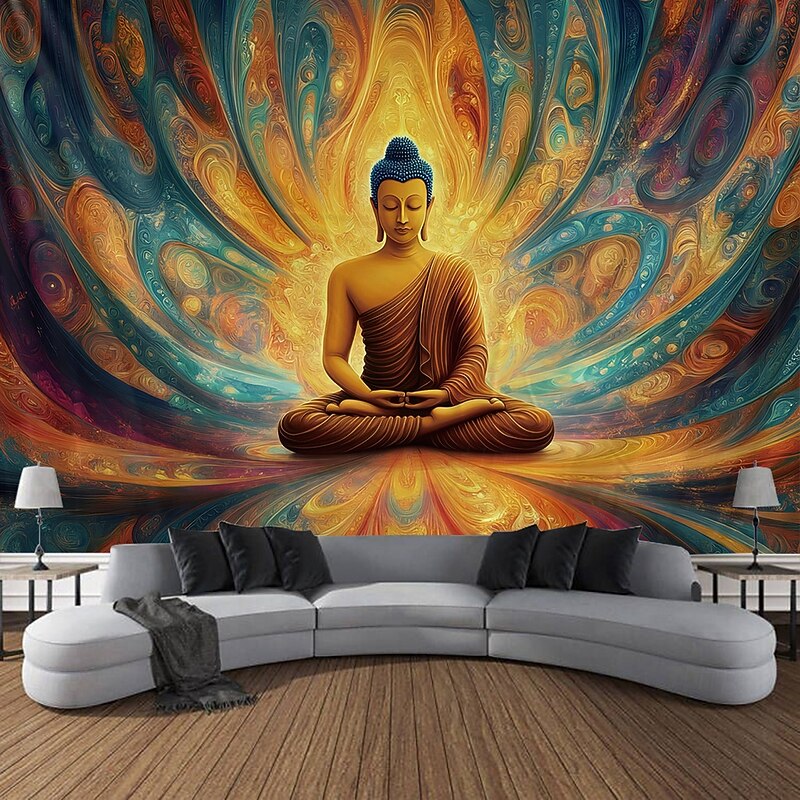 Mandala Bohemian Hanging Tapestry Buddha Wall Art Large Tapestry Mural Decor Photograph Backdrop Blanket Curtain Home Bedroom Living Room Decoration