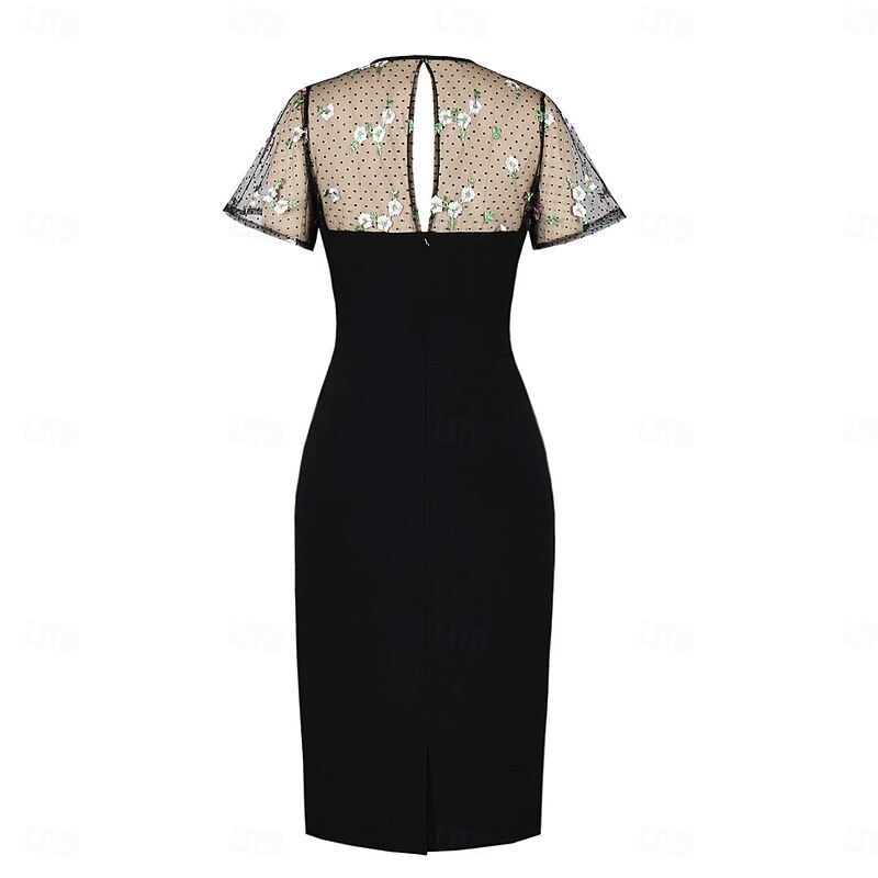 Retro Vintage 1950s Dress Pencil Dress Embroidered Fancy Dress Women's Carnival Masquerade Daily Wear Bachelorette Party Adults' Dress Homecoming Dresses2