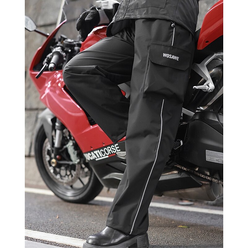Men's Cycling Pants Bike Pants Solid Color Bike Pants / Trousers Bottoms with 3 Rear Pockets Waterproof Reflective Strips Sports Black Clothing Apparel2