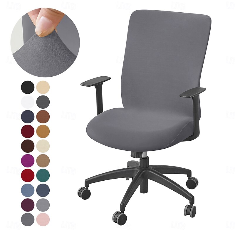 Stretch Velvet Office Chair Cover - Soft, Removable, Washable & Zippered