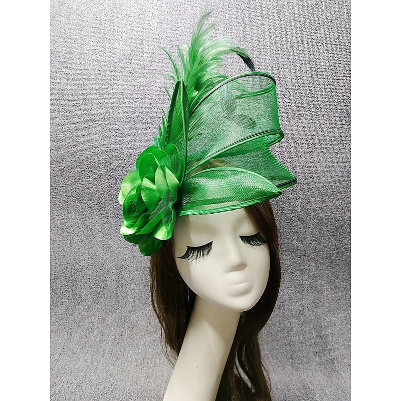 Fascinators Feathers Net Veil Hat Wedding Horse Race With Feather Cap Headpiece Headwear3